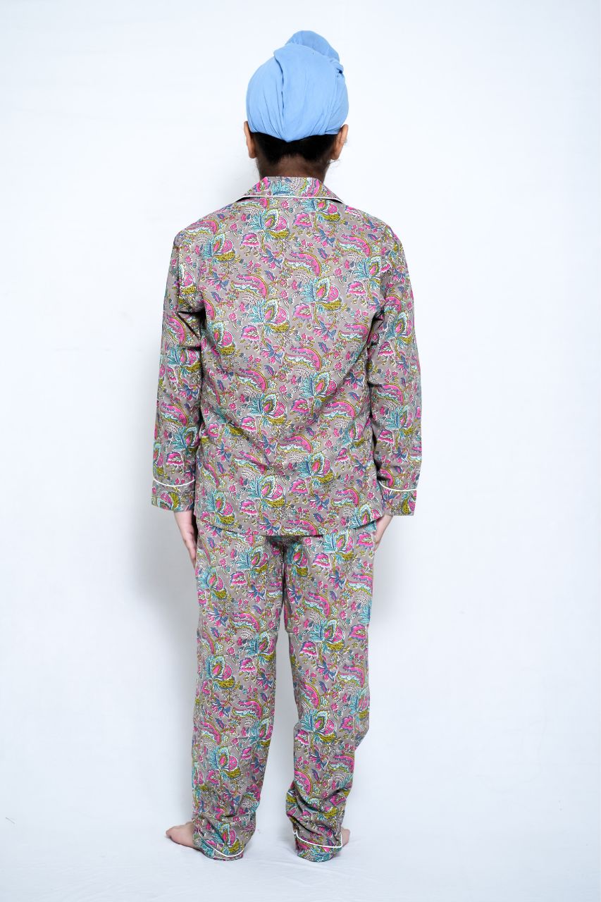 Grey Orchid Bag Premium Nightsuit For Kids