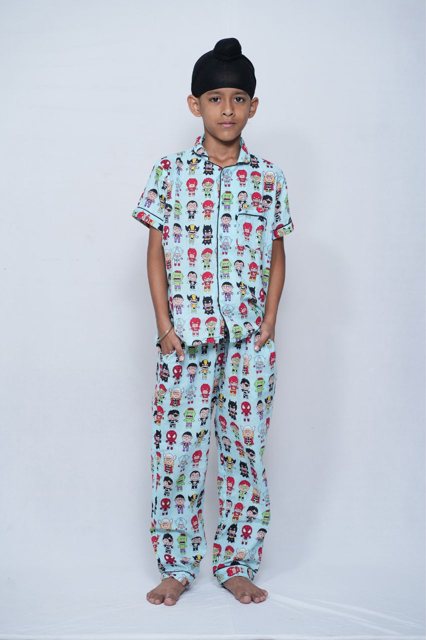 Superhero Unisex Pure cotton Nightsuit