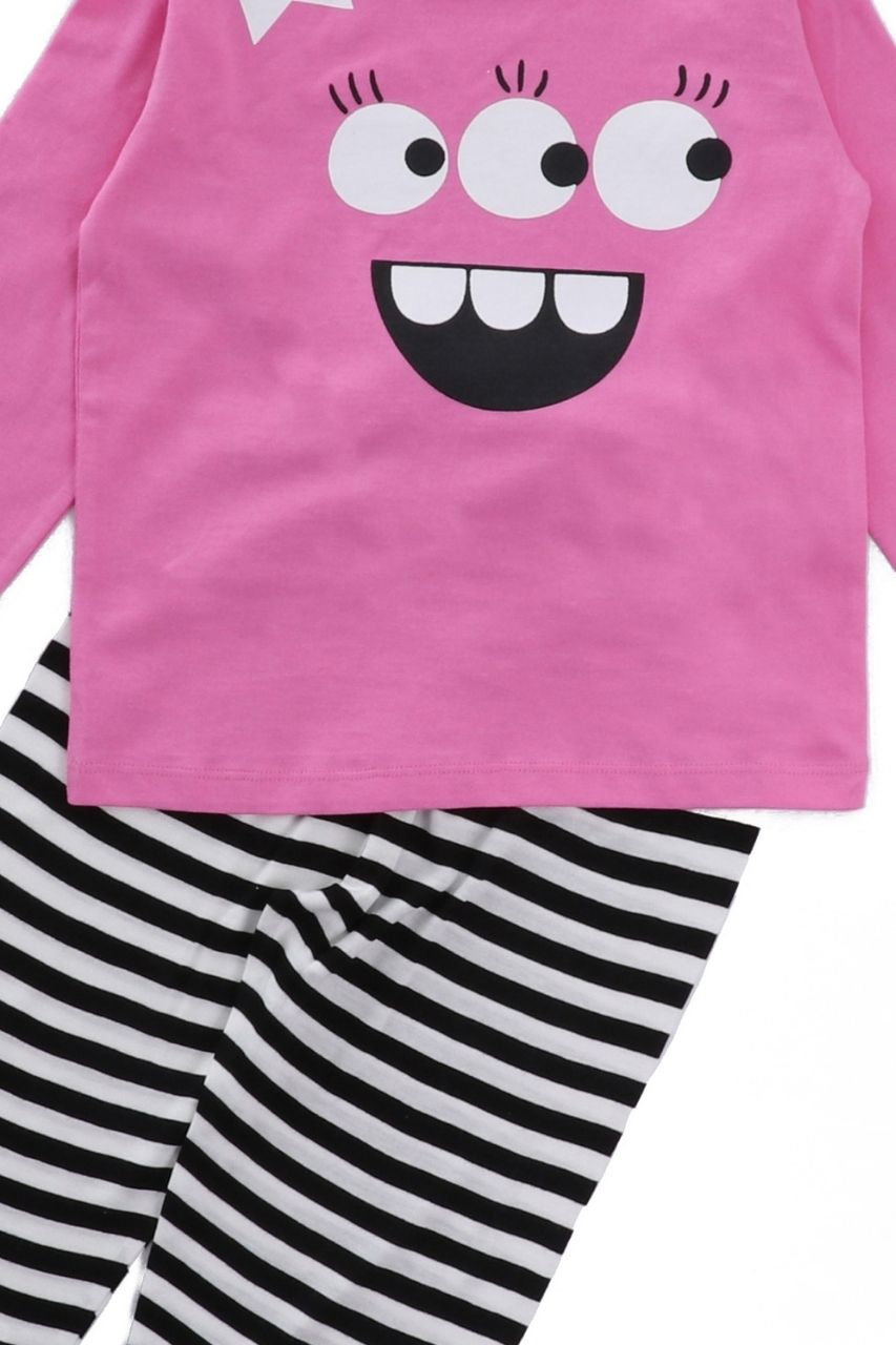 Pink Look Co-ord Set Nightwear-Full Sleeves