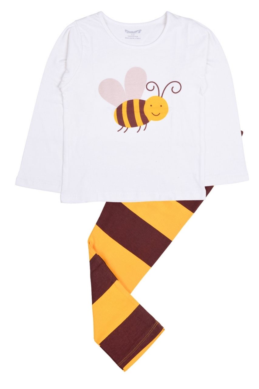 Bumble Bee Co-ord Set Nightwear-Full Sleeves