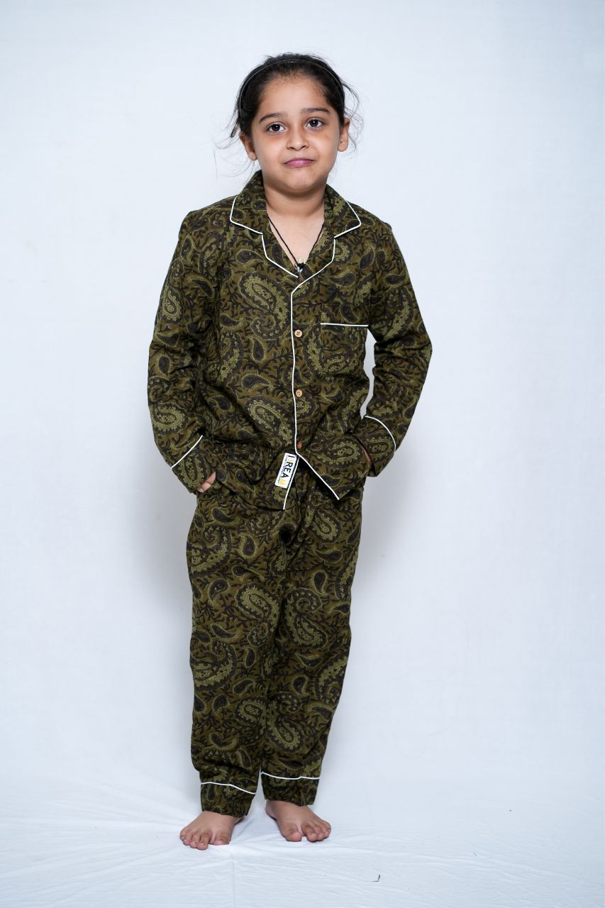 Olive Women Bag Premium Nightsuit For Kids
