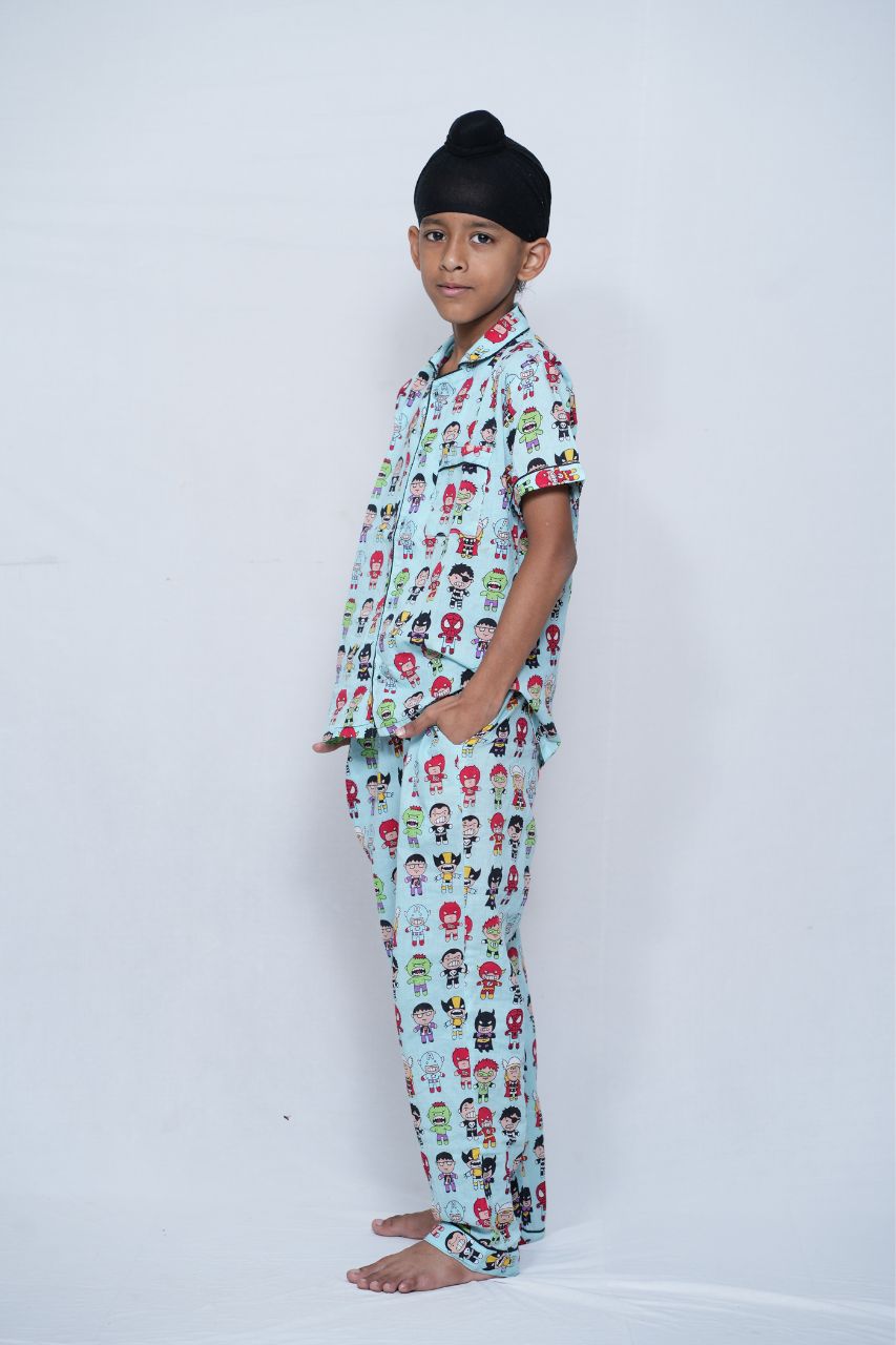 Superhero Unisex Pure cotton Nightsuit