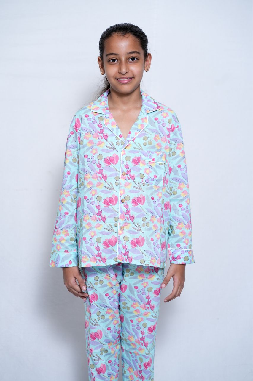 Paint Me flower Bag Premium Nightsuit For Kids