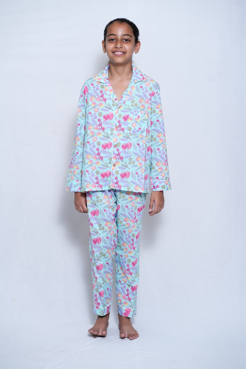 Paint Me flower Bag Premium Nightsuit For Kids