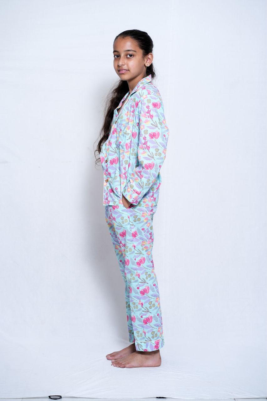 Paint Me flower Bag Premium Nightsuit For Kids