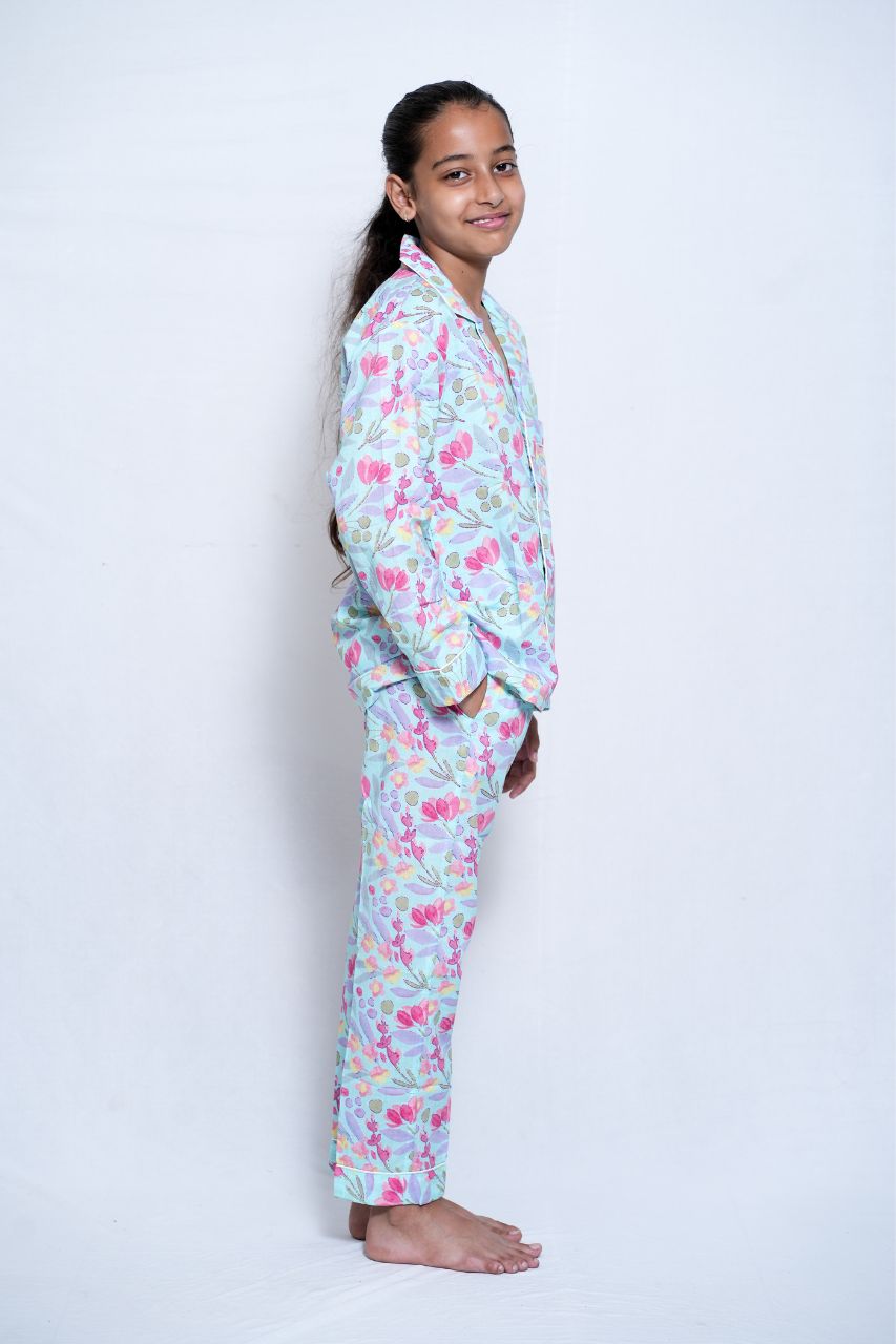 Paint Me flower Bag Premium Nightsuit For Kids