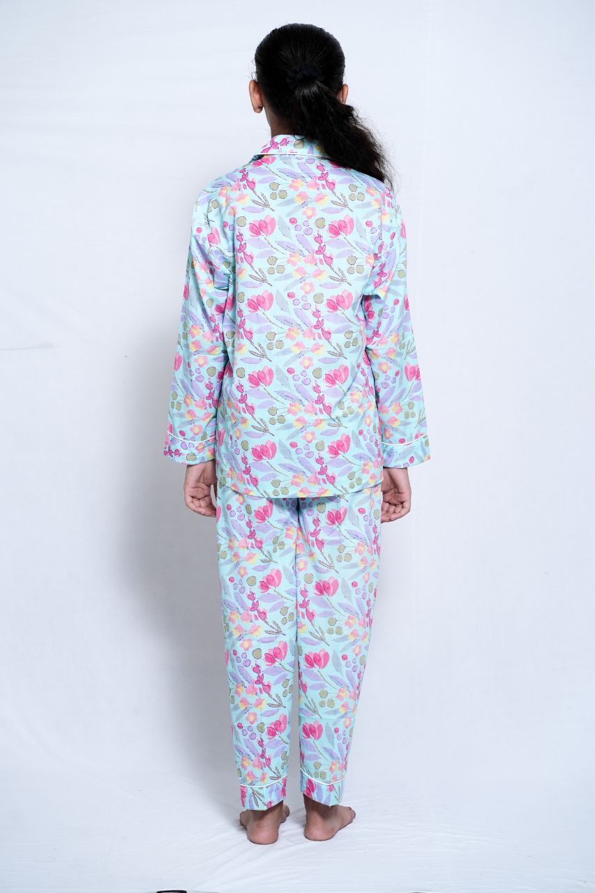 Paint Me flower Bag Premium Nightsuit For Kids