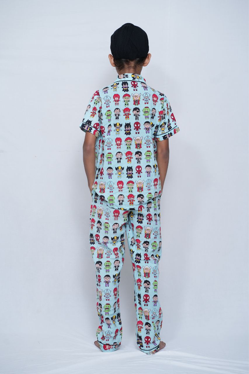 Superhero Unisex Pure cotton Nightsuit