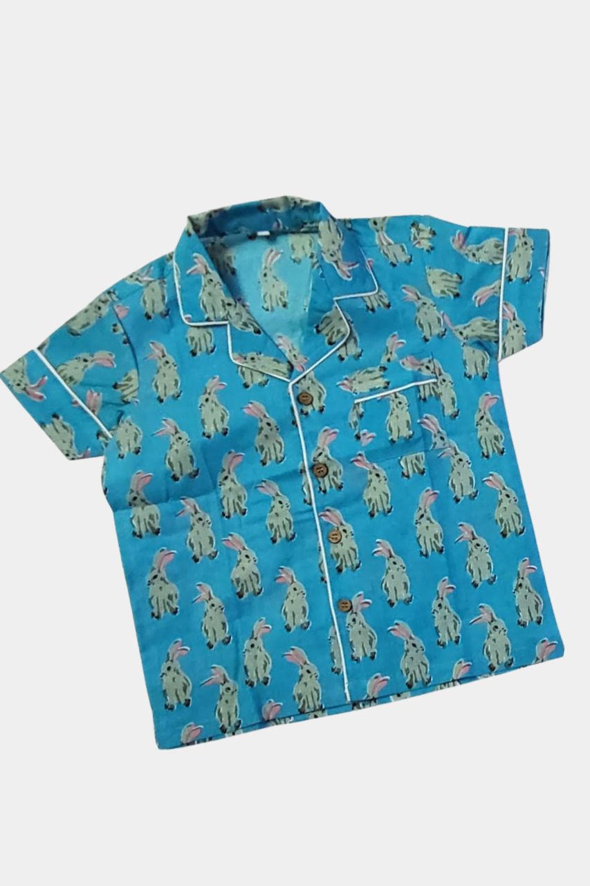 Sky Blue Rabbit Kids Pure Cotton Bag Nightsuit