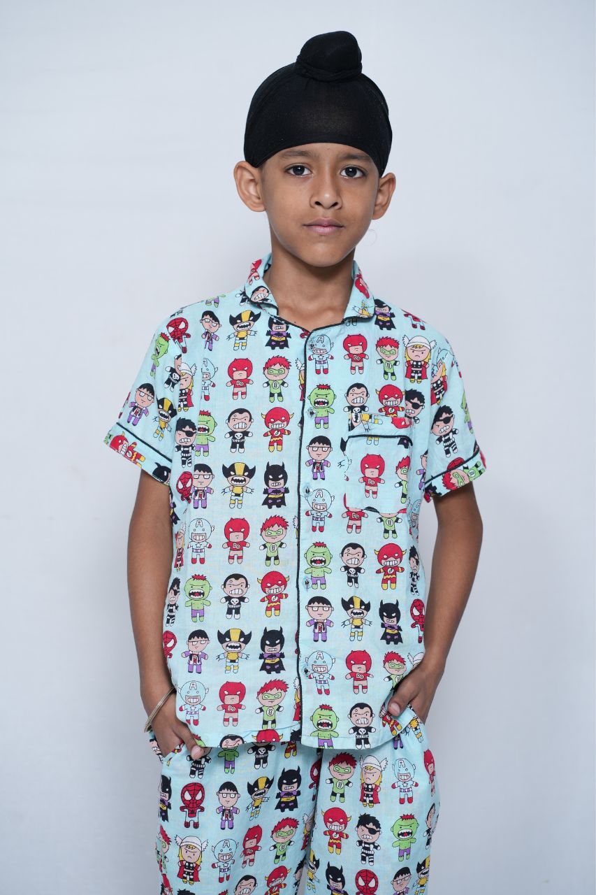 Superhero Unisex Pure cotton Nightsuit