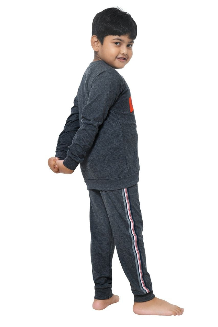 Legend Grey Co-ord Set Nightwear-Full Sleeves