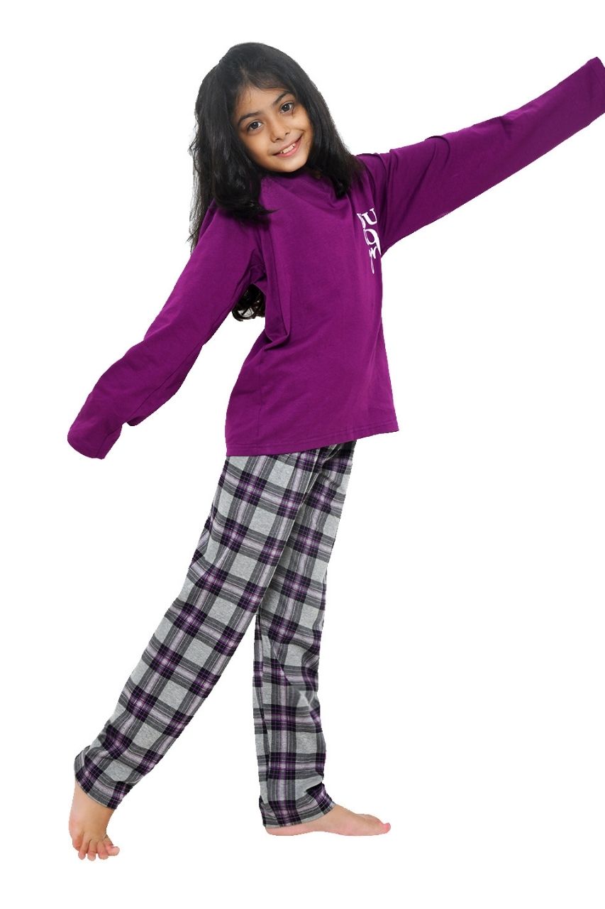 You Go Girl’ Purple Nightwear Set-Full Sleeves