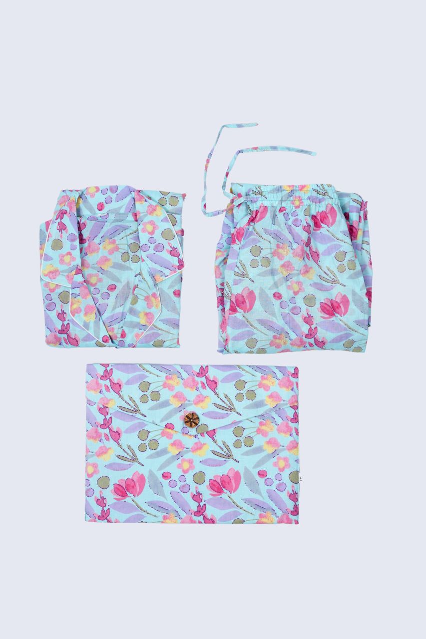 Paint Me flower Bag Premium Nightsuit For Kids