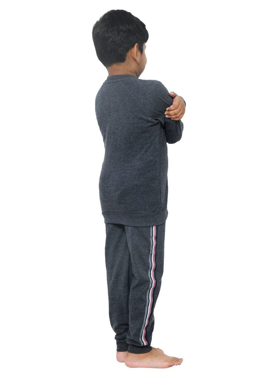 Legend Grey Co-ord Set Nightwear-Full Sleeves