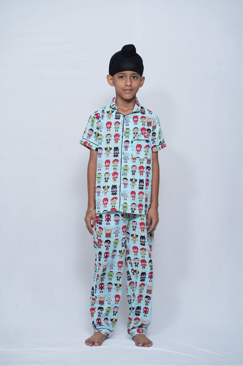 Superhero Unisex Pure cotton Nightsuit