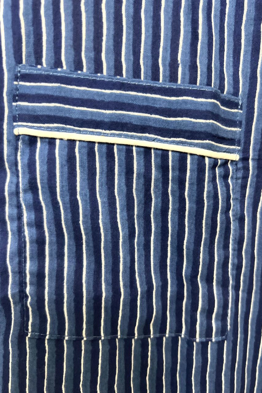 Blue Stripe Kids Pure Cotton Bag Nightsuit