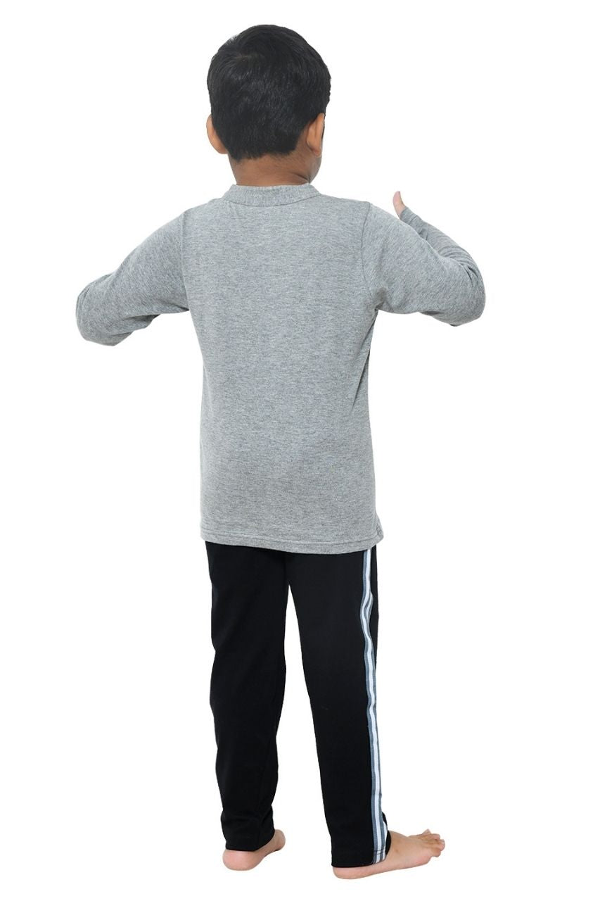 Grey and Black Co-ord Set Nightwear - Full Sleeves