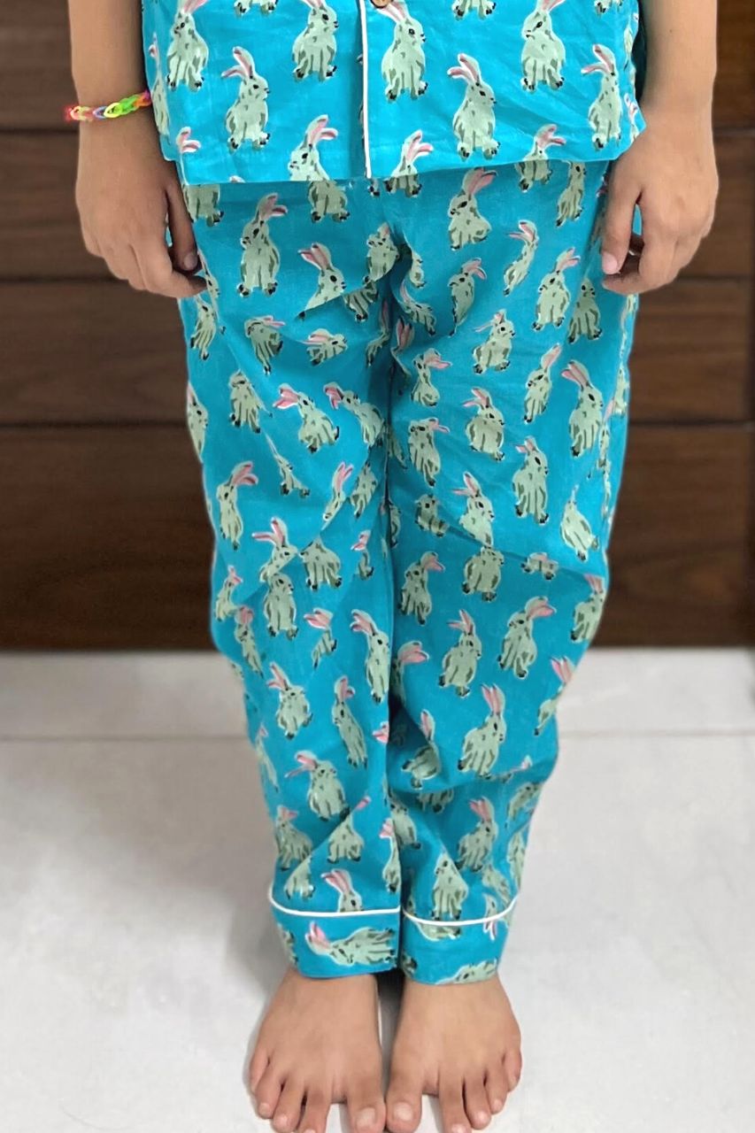 Sky Blue Rabbit Kids Pure Cotton Bag Nightsuit