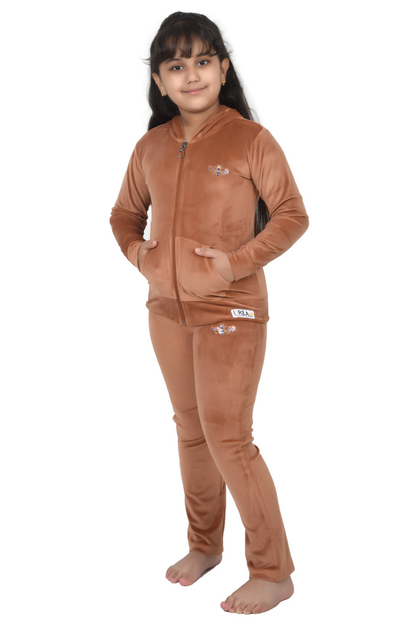 Brown Velvet Unisex Co-ord Set