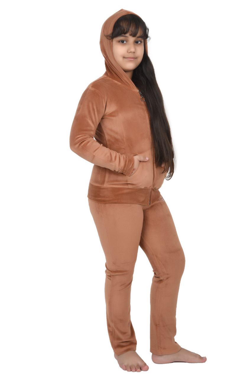 Brown Velvet Unisex Co-ord Set