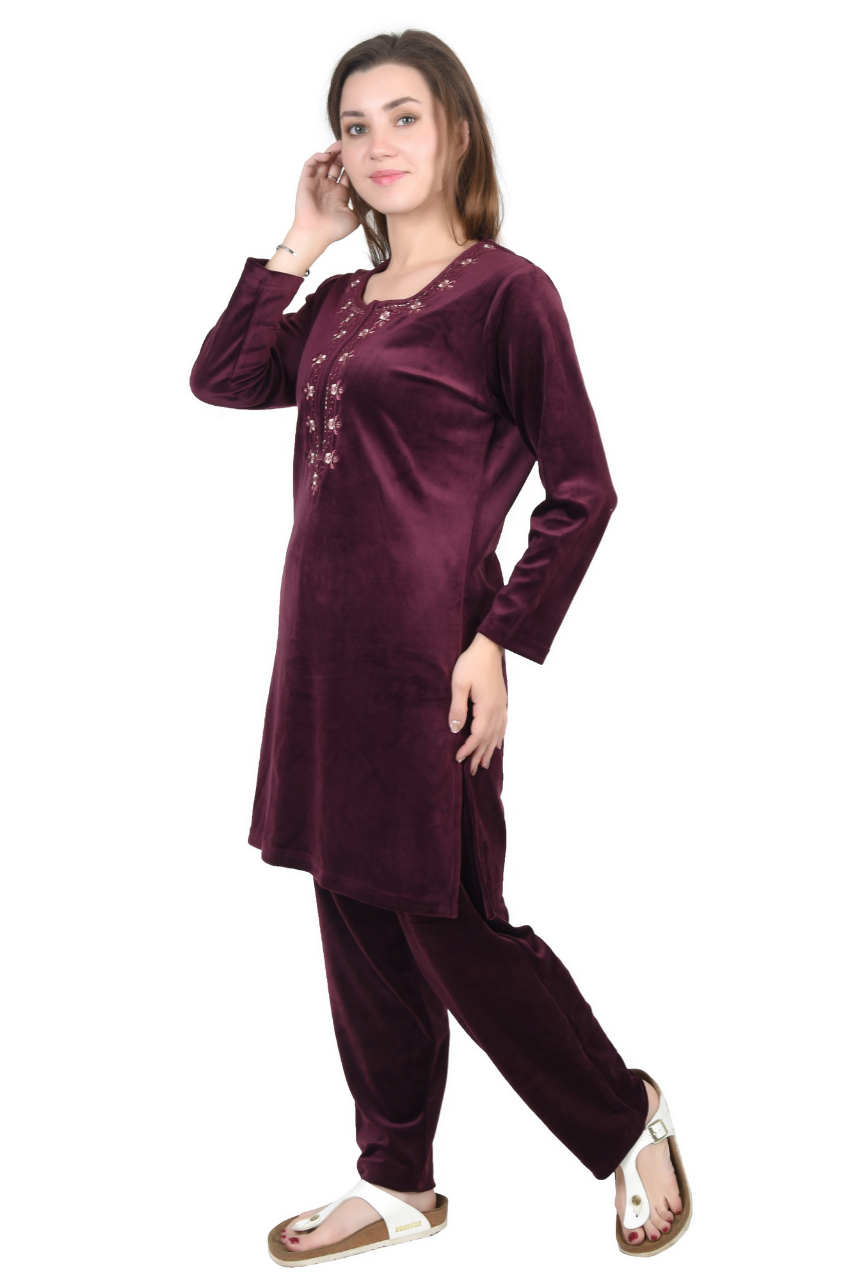 Buy Velvet By Night Women Navy Blue & Blue Printed Night Suit VLC2239NBL - Night  Suits for Women 6919154 | Myntra
